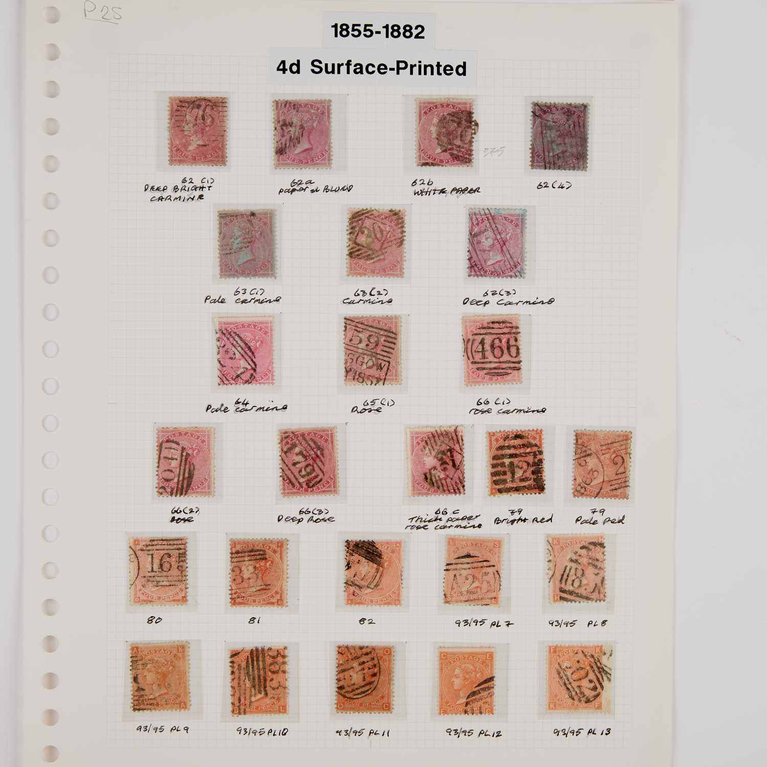 Lot 4 - 1855-82 4D SURFACE PRINTED ISSUES