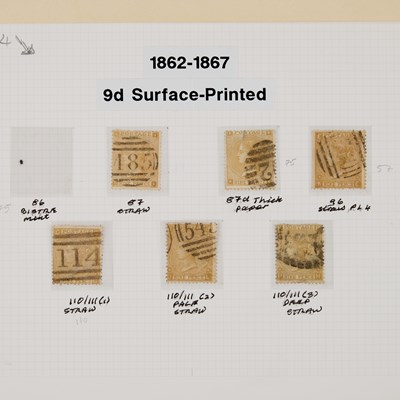 Lot 76 - 1862-1867 9D SURFACE PRINTED ISSUES
