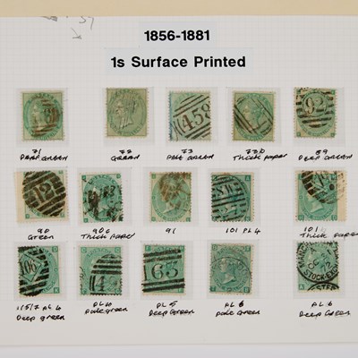 Lot 150 - 1856-81 1 SHILLING SURFACE PRINT ISSUES