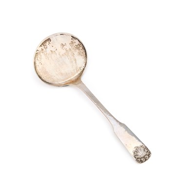 Lot 371 - A DANISH SILVER SERVING SPOON