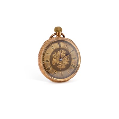 Lot 676 - AN 18K GOLD FOB WATCH