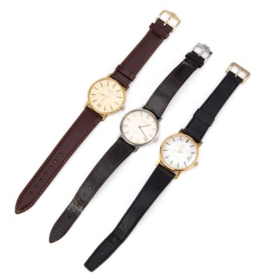 Lot 703 - A TRIO OF GENTS MECHANICAL WATCHES