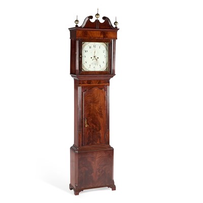 Lot 968 - A GEORGE III MAHOGANY EIGHT-DAY LONGCASE CLOCK