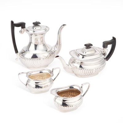 Lot 449 - AN ELIZABETH II SILVER FOUR-PIECE TEA SERVICE