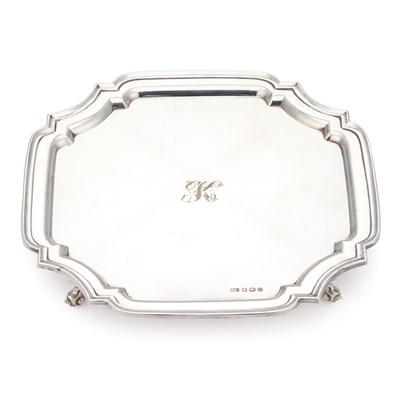 Lot 446 - AN ELIZABETH II SILVER SQUARE SALVER