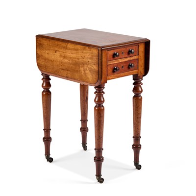 Lot 1176 - A 19TH CENTURY MAHOGANY DROPLEAF SIDE TABLE