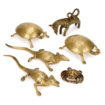 Lot 236 - A GROUP OF BRASS ANIMALS