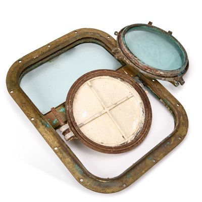 Lot 835 - TWO BRASS SHIP'S PORTHOLES