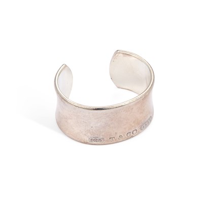 Lot 857 - TIFFANY & CO - A SILVER 1837 CUFF BANGLE