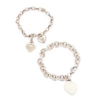 Lot 837 - TIFFANY & CO - TWO SILVER 'RETURN TO TIFFANY' BRACELETS