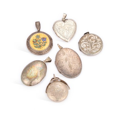 Lot 788 - A COLLECTION OF SILVER LOCKET PENDANTS