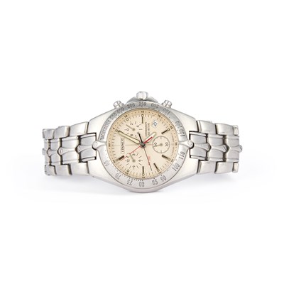Lot 693 - A GENTS STEEL TISSOT PR200 CHRONOGRAPH BRACELET WATCH