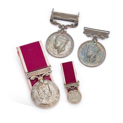 Lot 188 - A GEORGE VI MEDAL PAIR AND AN ELIZABETH II REGULAR ARMY LONG SERVICE AND GOOD CONDUCT MEDAL