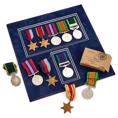 Lot 182 - TWO SECOND WORLD WAR TERRITORIAL EFFICIENCY MEDAL GROUPS