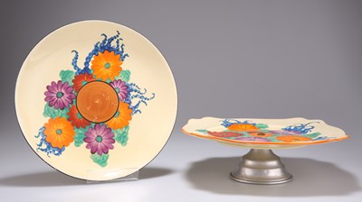 Lot 134 - A CLARICE CLIFF BIZARRE GAYDAY PATTERN COMPORT AND DISH