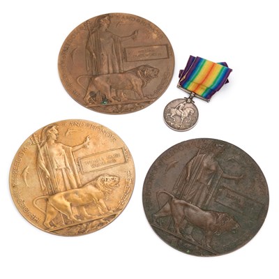Lot 170 - THREE FIRST WORLD WAR DEATH PLAQUES
