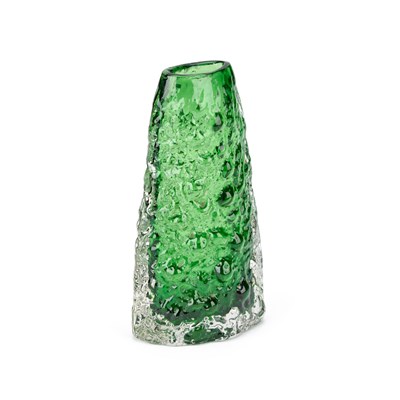 Lot 238 - A WHITEFRIARS MEADOW GREEN GLASS VOLCANO VASE