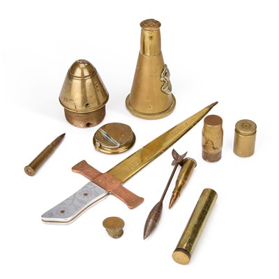 Lot 174 - A MIXED LOT OF TRENCH ART