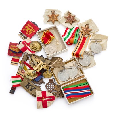 Lot 163 - A GROUP OF MILITARIA AND A FIRE AND RESCUE SERVICE MEDAL GROUP
