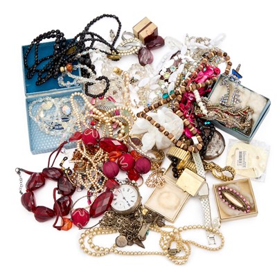 Lot 127 - A COLLECTION OF SILVER JEWELLERY, COSTUME JEWELLERY AND WATCHES