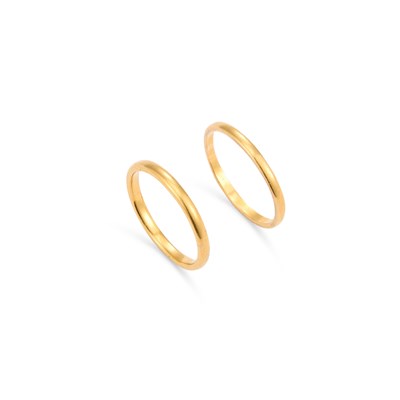 Lot 831 - TWO 22 CARAT GOLD BAND RINGS