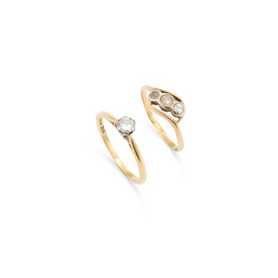 Lot 840 - TWO DIAMOND RINGS