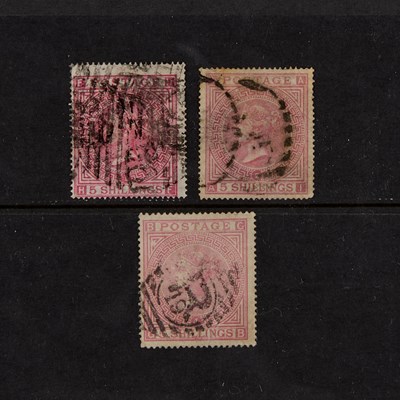 Lot 1 - 1867-1882 5/- USED TRIO