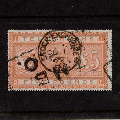 Lot 93 - 1877 SGT18 TELEGRAPH FIVE POUNDS (STOCK EXCHANGE)