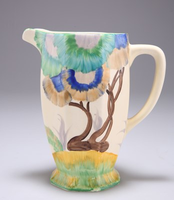 Lot 139 - A CLARICE CLIFF BIZARRE BLUE RHODANTHE PATTERN ATHENS JUG