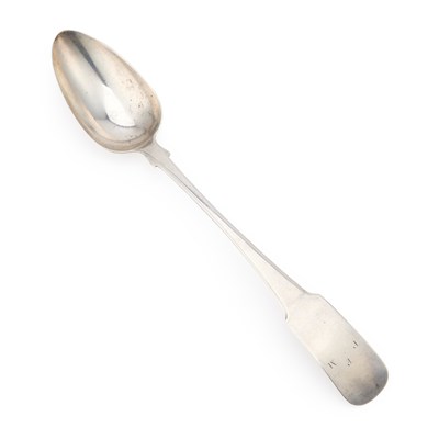 Lot 405 - A GEORGE III IRISH PROVINCIAL SILVER FIDDLE PATTERN BASTING SPOON