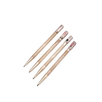Lot 474 - A CASED SET OF FOUR BRIDGE PROPELLING PENCILS