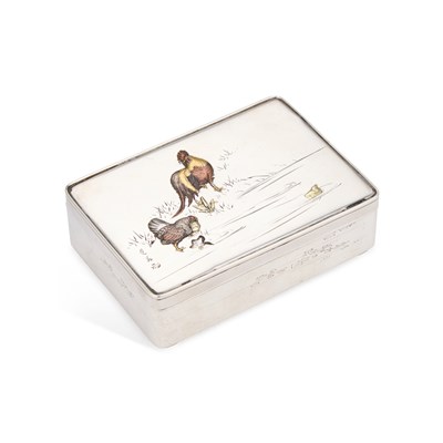 Lot 351 - A JAPANESE SILVER BOX AND COVER, MEIJI PERIOD (1868-1912)