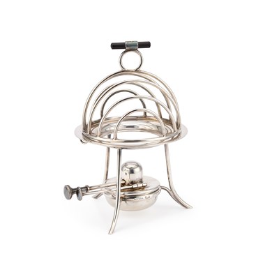 Lot 324 - AN ASPREY SILVER-PLATED HEATED TOAST RACK