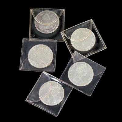 Lot 4 - FIVE CANADIAN SILVER DOLLARS