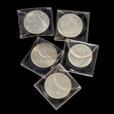 Lot 49 - FIVE SILVER CROWNS