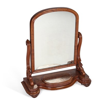 Lot 1057 - A LARGE VICTORIAN MAHOGANY TOILET MIRROR