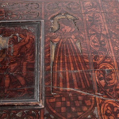 Lot 1231 - A LARGE NORTH ITALIAN PEN-WORK CASSONE