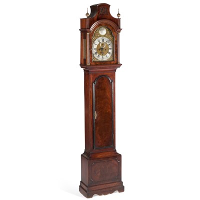 Lot 1130 - A GEORGE III MAHOGANY EIGHT-DAY LONGCASE CLOCK