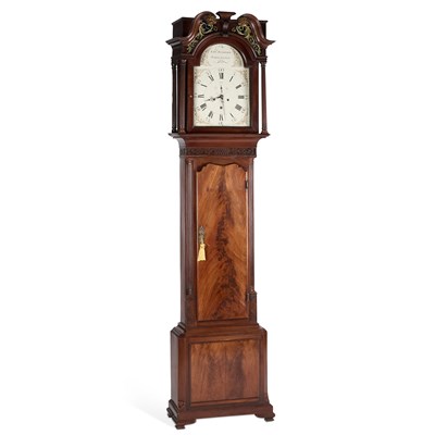 Lot 1123 - A GEORGE III MAHOGANY EIGHT-DAY LONGCASE CLOCK