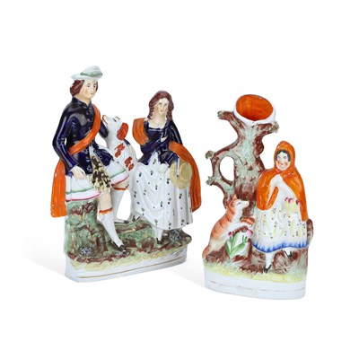 Lot 203 - TWO VICTORIAN STAFFORDSHIRE POTTERY FIGURES