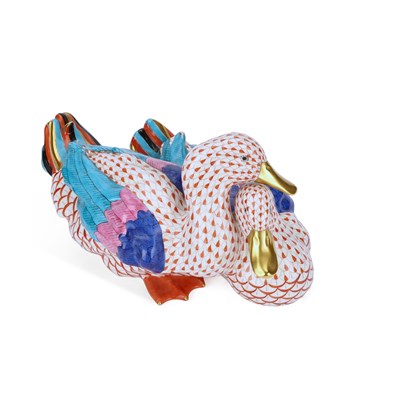 Lot 203 - A PAIR OF HEREND DUCKS