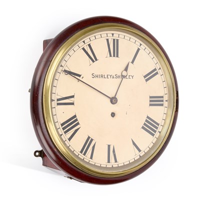 Lot 1122 - A MAHOGANY CASED SINGLE FUSEE WALL CLOCK