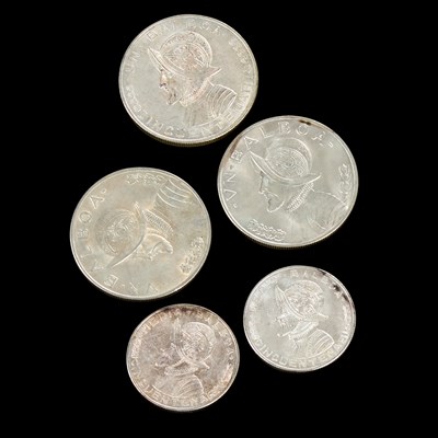 Lot 28 - A GROUP OF SILVER PANAMA BALBOA AND HALF BALBOA COINS