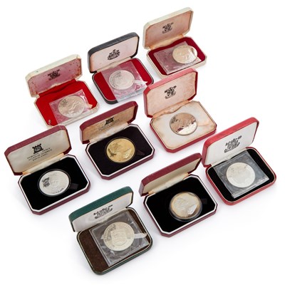 Lot 66 - A GROUP OF CASED SILVER PROOF CROWNS, SOME WITH CERTIFICATES