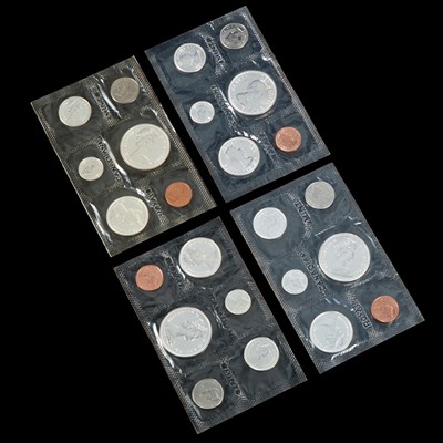 Lot 34 - FOUR CANADA PLASTIC SEALED SILVER MINT SETS