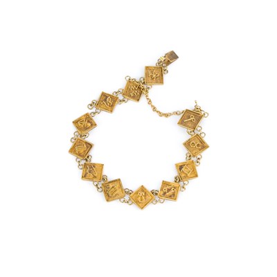Lot 644 - A ZODIAC BRACELET