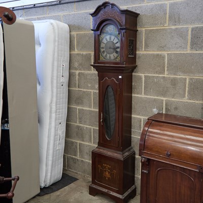 Lot 249 - AN INLAID THREE-TRAIN LONGCASE CLOCK