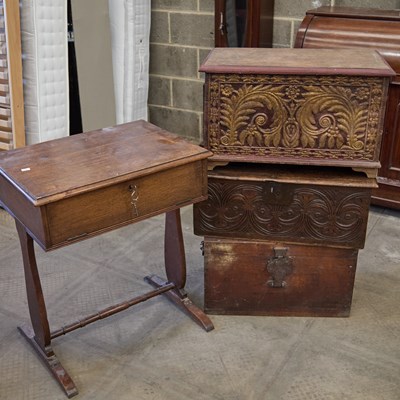 Lot 248 - AN OAK BIBLE BOX