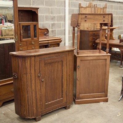 Lot 245 - A GRAIN-PAINTED SIDE CABINET