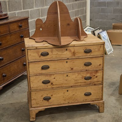 Lot 256 - A FOUR-DRAWER PINE CHEST